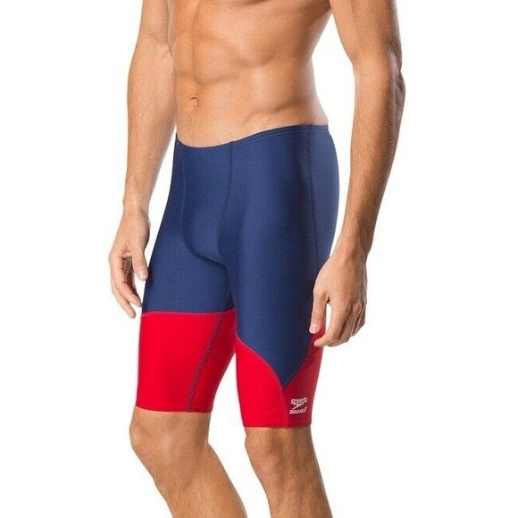 Speedo Mens Spark Splice Jammer Swim 7705914 Navy Red NIB Size M 22 - Picture 2 of 5